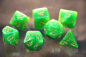 Leprechaun Luck Green Marble Dice 7pc Set