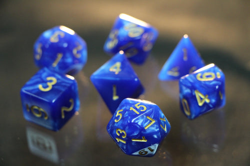 Life Blue Marble Dice 7pc Set