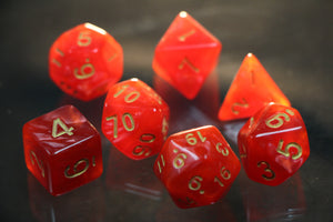 Molten Lava Marble Dice 7pc Set