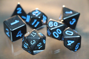 Obsidian Black Solid Color Dice 7pc Set