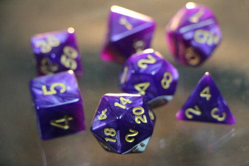 Royalty Purple Marble Dice 7pc Set