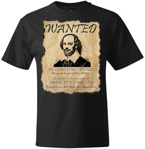 Shakespeare Wanted Poster T-Shirt