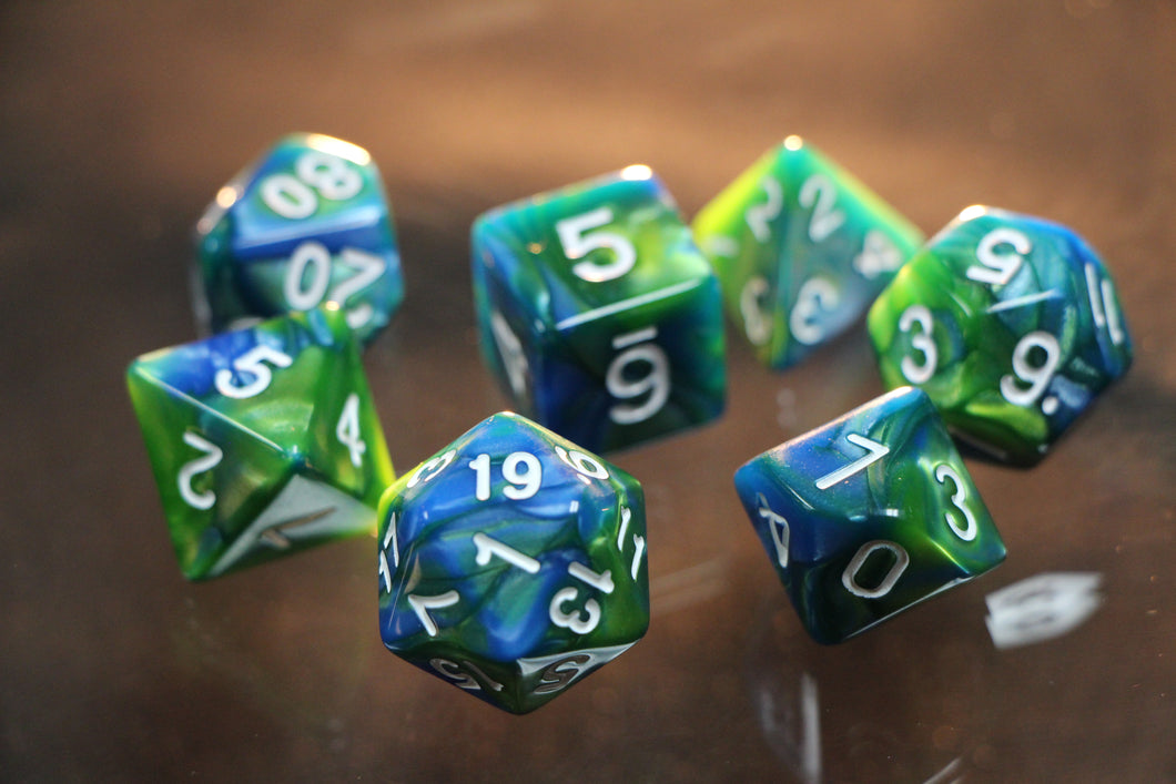 Terrain World Blue-Green Dice 7pc Set